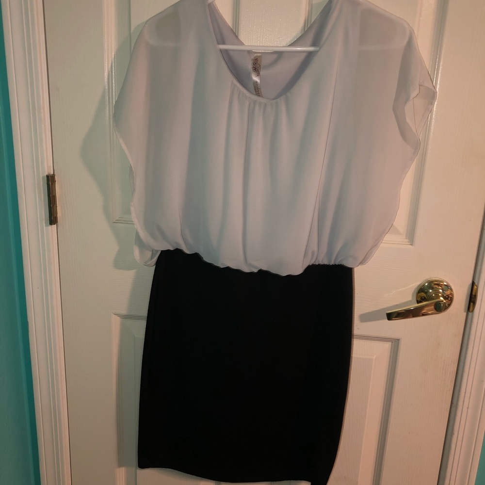 Adult black and white dress